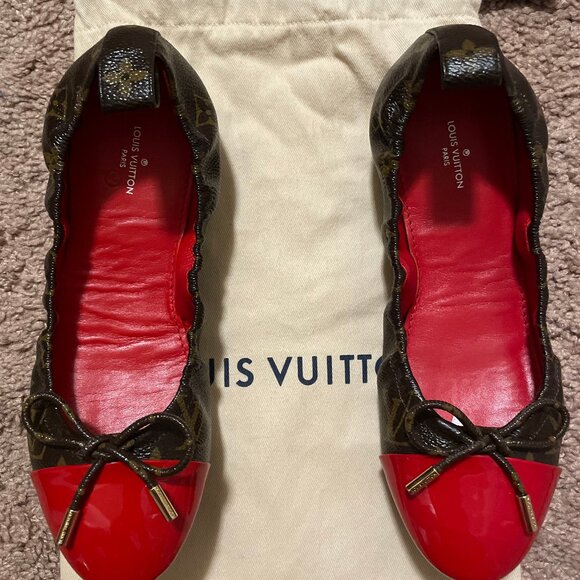 LV Ballerina Flats made in Italy, size 39 IT (US size 9), barely used, like new - Picture 7 of 7